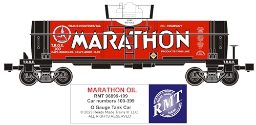Ready Made Trains O Scale Single Dome Tank Car Marathon