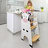 Shandra Taburete ajustable de torre para niños pequeños Montessori - Taburete de cocina para niños, torre de aprendizaje