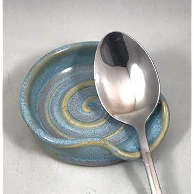 Coffee Spoon Rest, Teaspoon Rest, MINI Ceramic Spoon Rest in Opal Blue 416ggbjt1yL. SS400