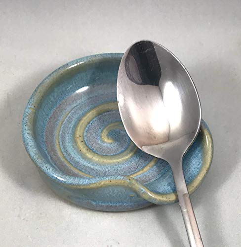 Teaspoon-Rest-MINI-Ceramic-Spoon-Rest-in-Opal-Blue 416ggbjt1yL