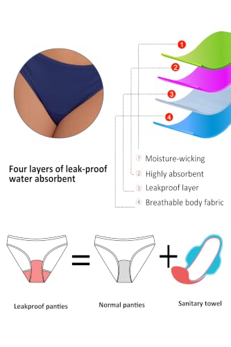 Image of Beautikini Period Swimwear for Teens Two Piece Leakproof Menstrual Bikini Swimsuit Sporty Bathing Suits for Girls Women