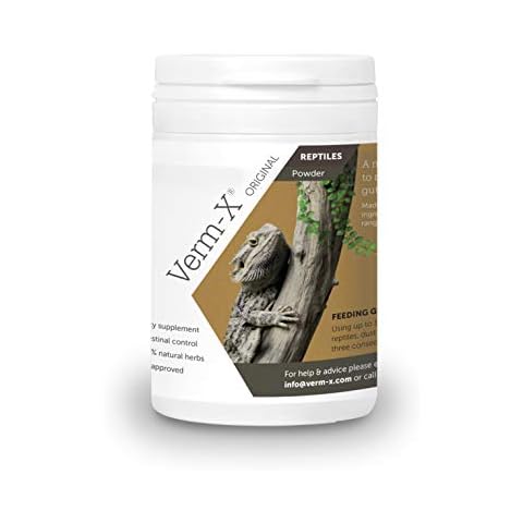 Verm-X Original All Natural Powder for Reptiles. Supports Intestinal Hygiene. Vet Approved. Restores and maintains Gut Vitality. Wormwood Free Recipe, Clear Cover