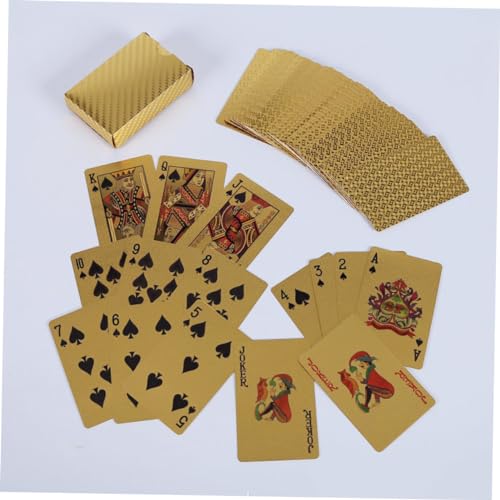 TOYANDONA 3 Sets Lustige Pokerkarten Goldfolie Plastikspielkarten Für Unterhaltung Requisite Pokerspiel Spielzeug Home-bar-zubehör – Bild 3
