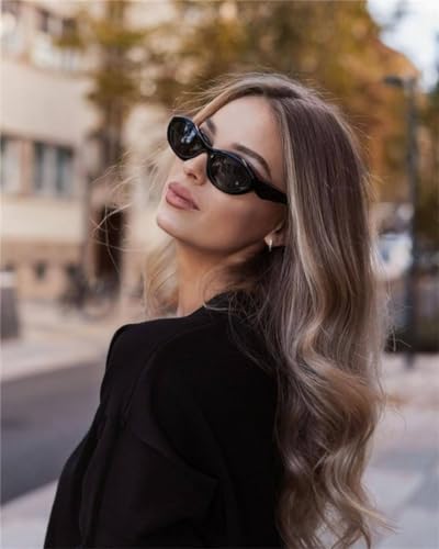 ADE WU Retro Oval Cat Eye Sunglasses for Women Vintage 90s Small Cute Oval Shape Sun Glasses2
