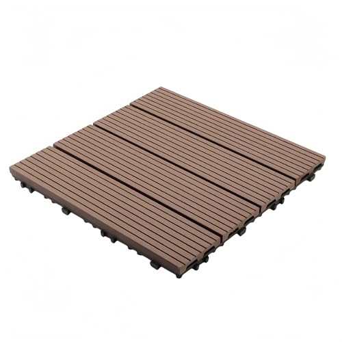 ウッドデッキ 11枚 約1m2 ウッドデッキ ジョイントDIYフローリング 庭 ベランダ バルコニー タイル 屋外バルコニー接合床自己舗装 組み立てが簡単 テラス庭防水防腐屋外木製プラスチック床 滑り止め ベランダ 床 ガーデン ジョイント 人工木材 屋内