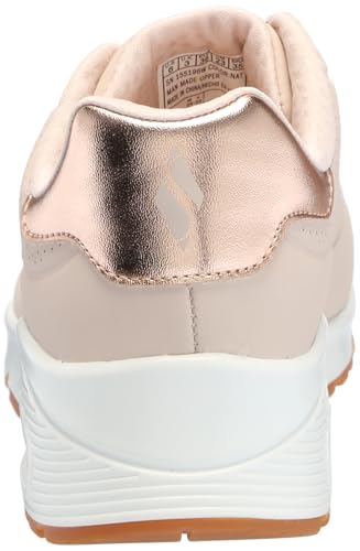 Image of Skechers Women's Uno - Shimmer Away Wedge Slip-On Fashion Sneakers, Natural, 8 Wide