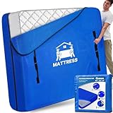 Mattress Bags for Moving, BETU Mattress Protector Waterproof Mattress Cover Queen Size Storage Bags with 8 Heavy-Duty Handles and Zipper for Bed Extra Thick Large Reusable (82'x62'x15' Blue)