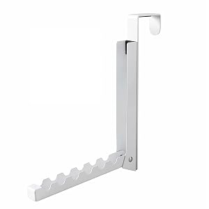 Foldable Door Hooks for Laundry Hanging & Drying - Universal for Bedroom Closet Bathroom Office - Drill-Free for Doors  2.5 cm - Set of 1 White