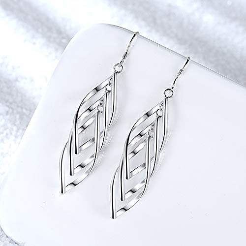 Sterling Silver Plated Earrings Dangle Earrings Linear Drop Statement Earrings for Women2