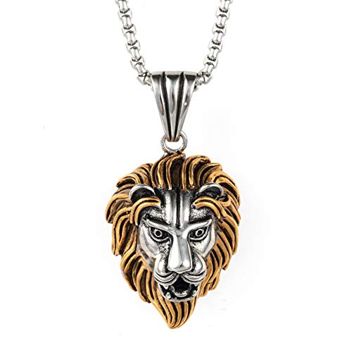 316l Stainless Steel Unique Design Lion Head Pendant Necklace