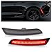 HECASA LED Side Marker Lights Compatible with 2016-2024 Chevrolet Chevy Camaro & 2014-2019 Cadillac CTS ATS Bumper Signal Parking Lamps 2Pcs Smoke Lens Red LED Replacement for GM2861113 23126885