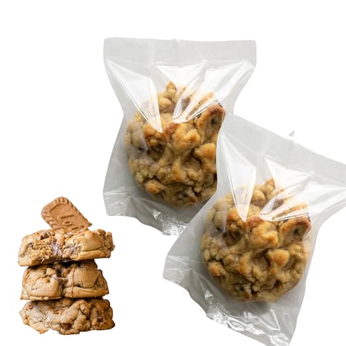 KayLe Cookie Bags 100-Pack Clear and Frosted Matte Heat-Sealable Food Safe Treat Bags Perfect for Gourmet Cookies, Candy, Snacks, Party Favors, Gift Packaging, Bakery Supplies (5x7in Matte)