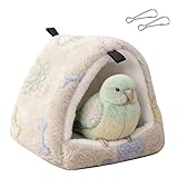 Winter Warm Bird Nest for Cage – Plush Snuggle Hut, Cockatiel Nest, Parrot Bed, Conure Bed & Bird Sleeping Hut, Machine Washable, Cozy Small to Medium Bird Bed (7.5