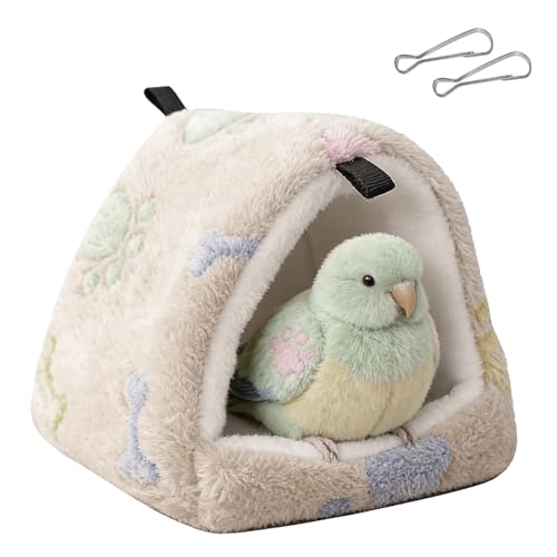 Winter Warm Bird Nest for Cage – Plush Snuggle Hut, Cockatiel Nest, Parrot Bed, Conure Bed & Bird Sleeping Hut, Machine Washable, Cozy Small to Medium Bird Bed (7.5