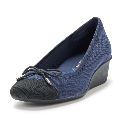 Anne Klein Wesson pour femme : mocassins élégants en cuir noir pour le quotidien