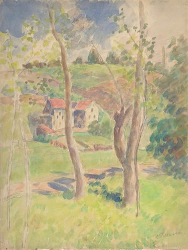 Cuadro de paisaje impresionista de Camille Pissarro en lienzo de 60x90cm para pared