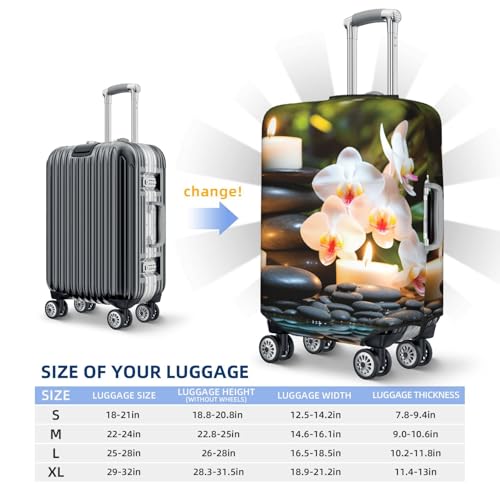 Elastic Travel Luggage Cover for Suitcase Tsa Approved Stretch Scratch-Resistant Suitcase Protector Cover Washable Relaxation with Massage Spa Baggage Covers Fits 18-32 Inch Luggage Case2