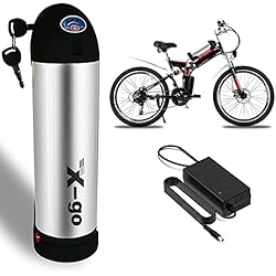 Batería Litio Samsung Cells 36V 10 4Ah X-go Batería de repuesto para bicicleta eléctrica, 36V batería de ion de litio con cargador, para Aldi Prophete MiFa Trio Samsung Zhenlong Phylion (36 V, 10 AH, Bottle)