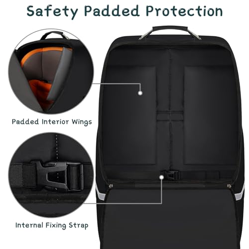 image for SINVICKO Car Seat Travel Bag,Padded Car Seats Backpack with Steel Cabl