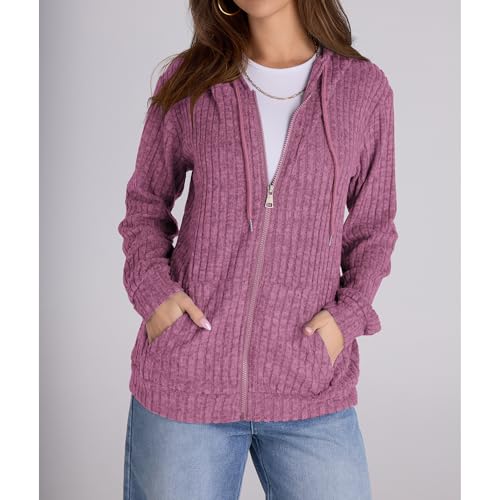 Image of Witsmile Zip Up Hoodie Women Oversized Sweatshirt Long Sleeve 2026 Fall Outfit Lightweight Jackets Workout Clothes
