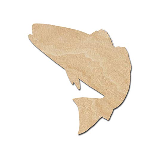 Bass Fish Wood Cutouts for crafts, Laser Cut Wood Shapes 5mm thick Baltic Birch Wood, Multiple Sizes Available