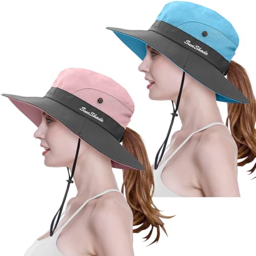 Chapeau de soleil anti-UV pour femme avec large bord pour randonnée