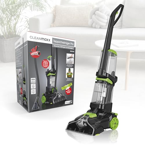 CLEANmaxx limpiador de alfombras y suelos duros PRO para limpiar casi todos los suelos duros y refrescar alfombras y muebles tapizados | aspirador incl. champú para alfombras