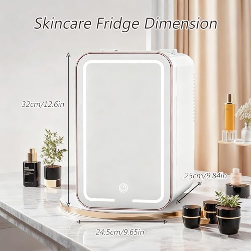 Image of 12L Mini Fridge with LED Digital Display, A Powerful Makeup Refrigerator and Cosmetic Fridge for 110V AC /12V DC Use, Small Refrigerator for Bedroom, Dorm, Car, Office