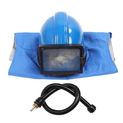 Casque de Sableuse avec Lentille Double Couche, Canaux de Flux d'air Réglables pour Le Sablage, Peinture, Nettoyage de Découpe