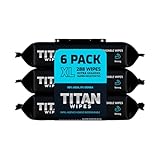 TITAN WIPES Papel Higiénico Húmedo Biodegradable EXTRA Grande y Resistente – 6pack 288 Toallitas Humedas XL 18×18 cm, 99% Agua, Aloe & Vitamina E, 0% Alcohol, Resistentes y Desechables por el WC