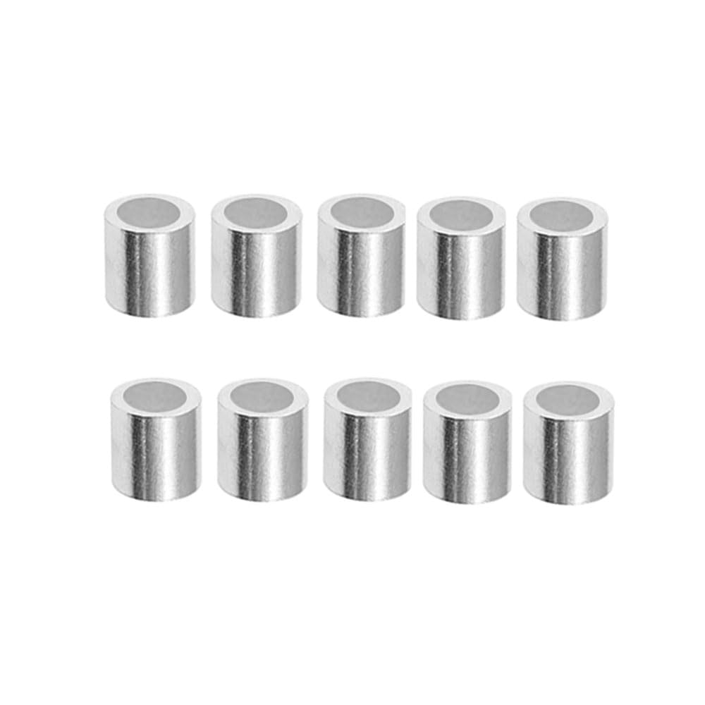 SKYPRO 10 Pcs Wire Rope Stop Loop Sleeve Round Crimps for Wire Rope Dia, Aluminum Crimping Loop Sleeve Round (M8,8mm)