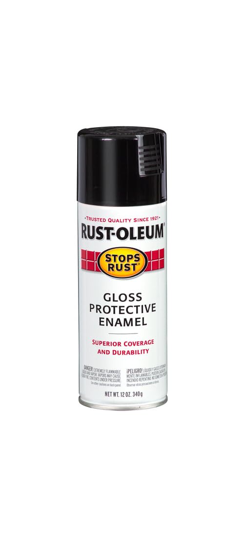 Rust-Oleum Stops Rust Protective Enamel - 7779830-12 oz, Gloss Black