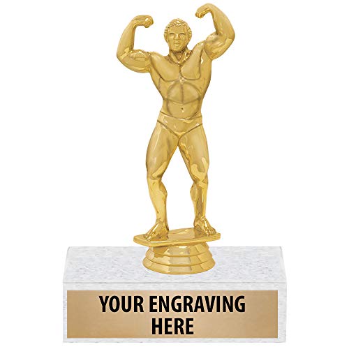 Male Bodybuilding Trophies, Bodybuilder Trophy, Weight Lifting Competition Awards 5 Pack