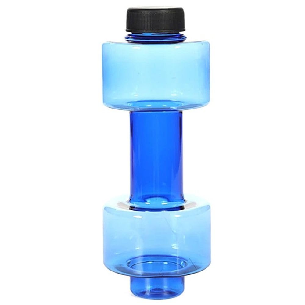 Dumbbell Water Cup Unisex Exercise Equipment Leakproof Dumbbell Kettle Drinkware Portable Dumbbell Water Bottle blue