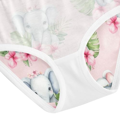 Joisal Toddlers Underwear Floral 2t Cotton Cute Panties Girl Bright Briefs Girls Undies Cute Elephants Flowers Pink 5