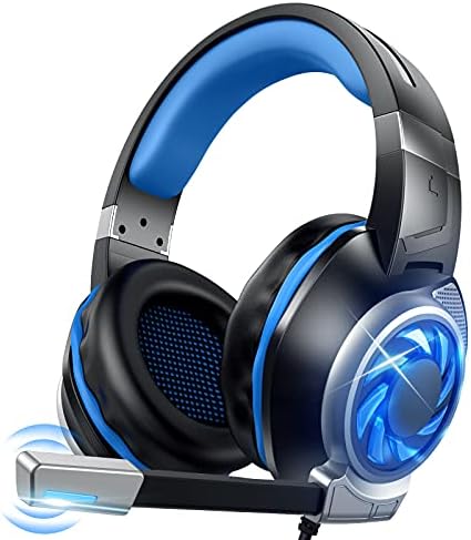 Gaming Headset with Microphone,Noise Cancelling Over-Ear Headphones for PC Xbox One PS4 PS5 Controller Xbox Sequence X/S,USB Headphones Wired with Mic upports Laptop Laptop computer Nintendo Video games