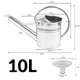 BAUSTER® konewka, konewka, ocynkowana konewka ogrodowa do użytku wewnątrz i na zewnątrz, do podlewania kwiatów, wytrzymała konewka, ocynkowana metalowa konewka (10 litrów)