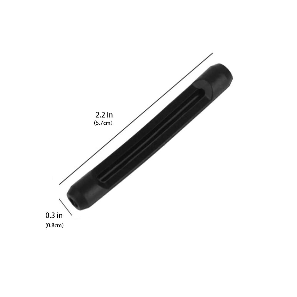 PIPJOY Premium Ultra Soft Anti Slip Silicone Eyeglass Temple Tips - Black & Clear, Large - Image 2