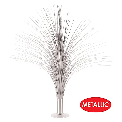 Beistle 2 Piece Plastic Metallic Silver Spray Centerpieces For Happy New Year Decorations, Awards Night Tableware, Birthday Party Supplies, 19" #TOP4