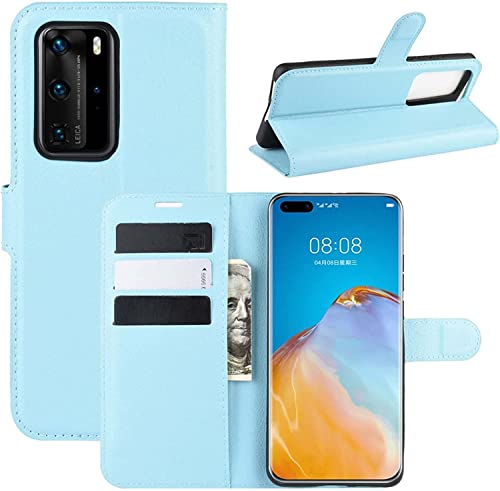 Étui portefeuille iPhone 13 rabat clapet cuir bleu avec coque antichoc TPU