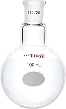 ADAMAS-BETA 100mL Lab Boiling Flasks Single Neck Boiling Flasks Borosilicate Glass with 14/20 Standard Taper Outer Joint