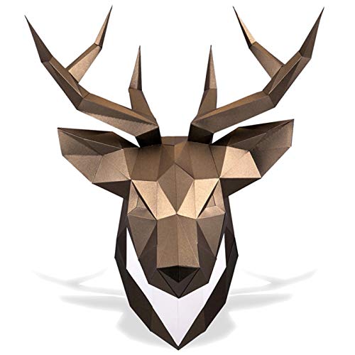 Paperraz Deer Head Paper Trophy Complete Craft Kit DIY 3D Building Puzzle Adults Low Poly Paper Animal Building kit