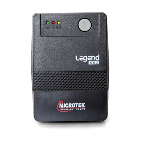 Image of Microtek UPS Legend 650 650VA /360W Micro Processer Based Line Interactive UPS System Power Backup & Protection for Home Office, Desktop PC & Shops