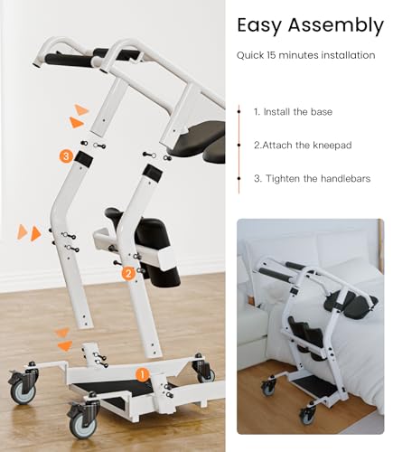 Image of VOCIC Sit to Stand Lift, Patient Lift Chair Transport Unit with Wheels