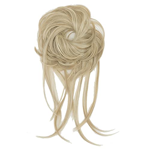 IMISSU 2PCS Messy Hair Bun Piece Updo Long Scrunchies Wrap Ponytail Extension Wavy Hairpieces Chignon Headband (2PCS Dirty Blonde) - Image 2