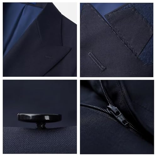 Men's Suit Slim Fit 2 Piece Double Breasted Suits Prom Tuxedo Set4