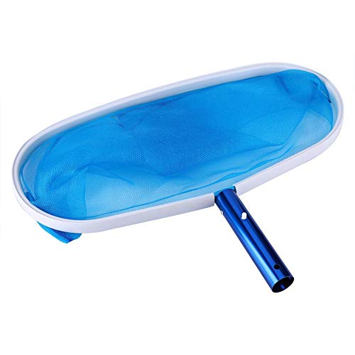 Pool Leaf Rake, Blue Sturdy Professional Heavy Duty Swimming Pool Leaf Rake Fine Mesh Frame Net Fish Pond Skimmer Cleaner Pond Cleaning Tools