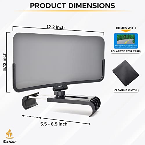 Econour Sun Visor Extender For Car | 360-Degree Rotation Polarized Car Visor Extender Sun Blocker | Car Visor Extension Eliminates Uv Rays, Sun Glare & Fog | Anti-Glare Tinted Sunscreen Accessories #TOP5