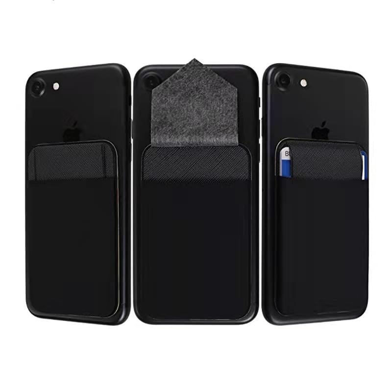 Image of Mizi (2 Pack Adhesive Phone Wallet with Flap, 4 Cards Holder for Back of Phone Stick on Phone Cases for iPhone /Android /Samsung Galaxy - (Grey /White)