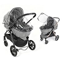 Regenschutz Kinderwagen, Universal Kinderwagen Regenschutz, Großem Fenster für Schnellen Zugang, Atmungsaktiv Regenverdeck Buggy mit Lebensmittelechtes EVA, Schnelle Installation, Transparent